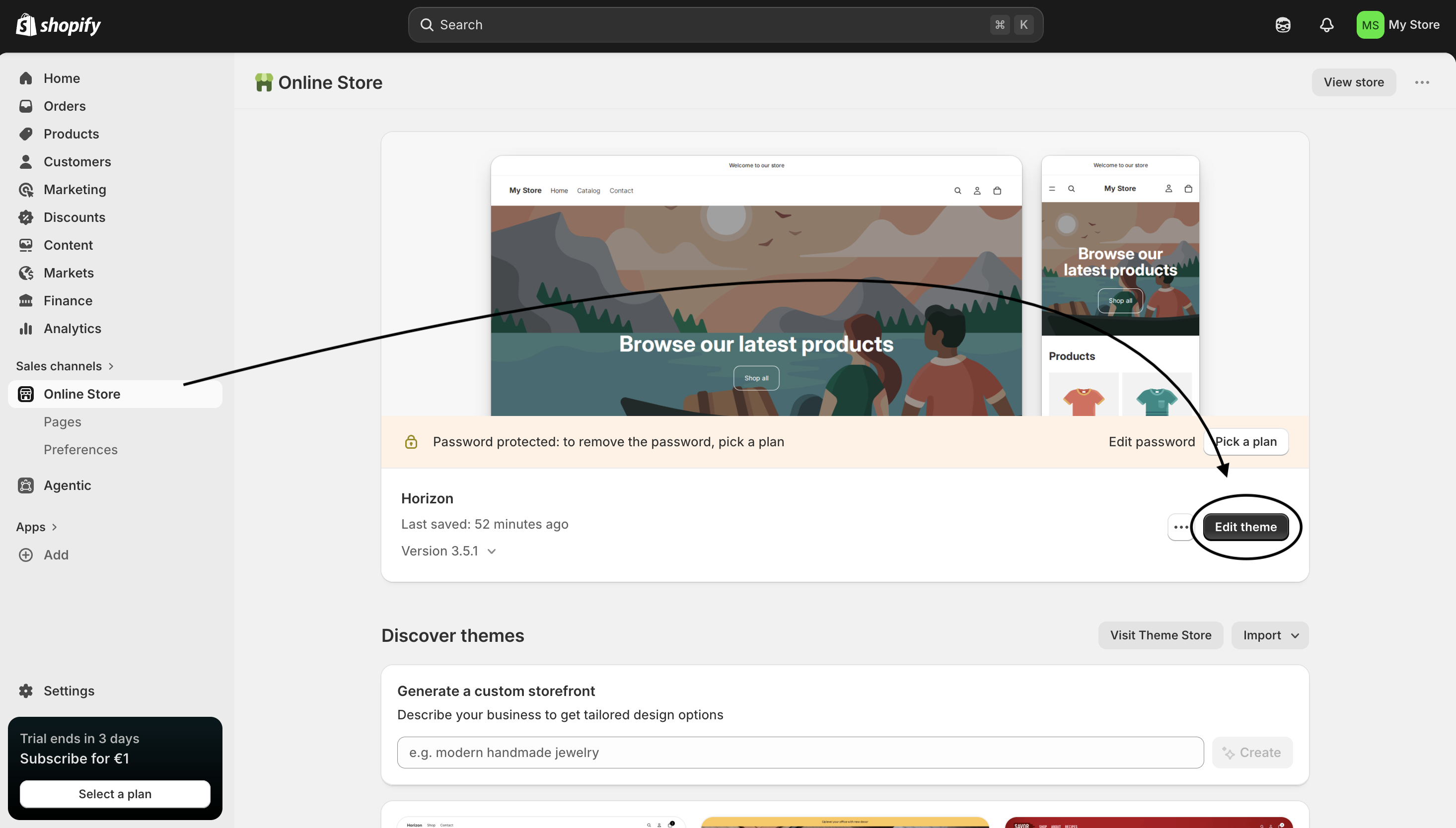 Shopify Edit Theme
